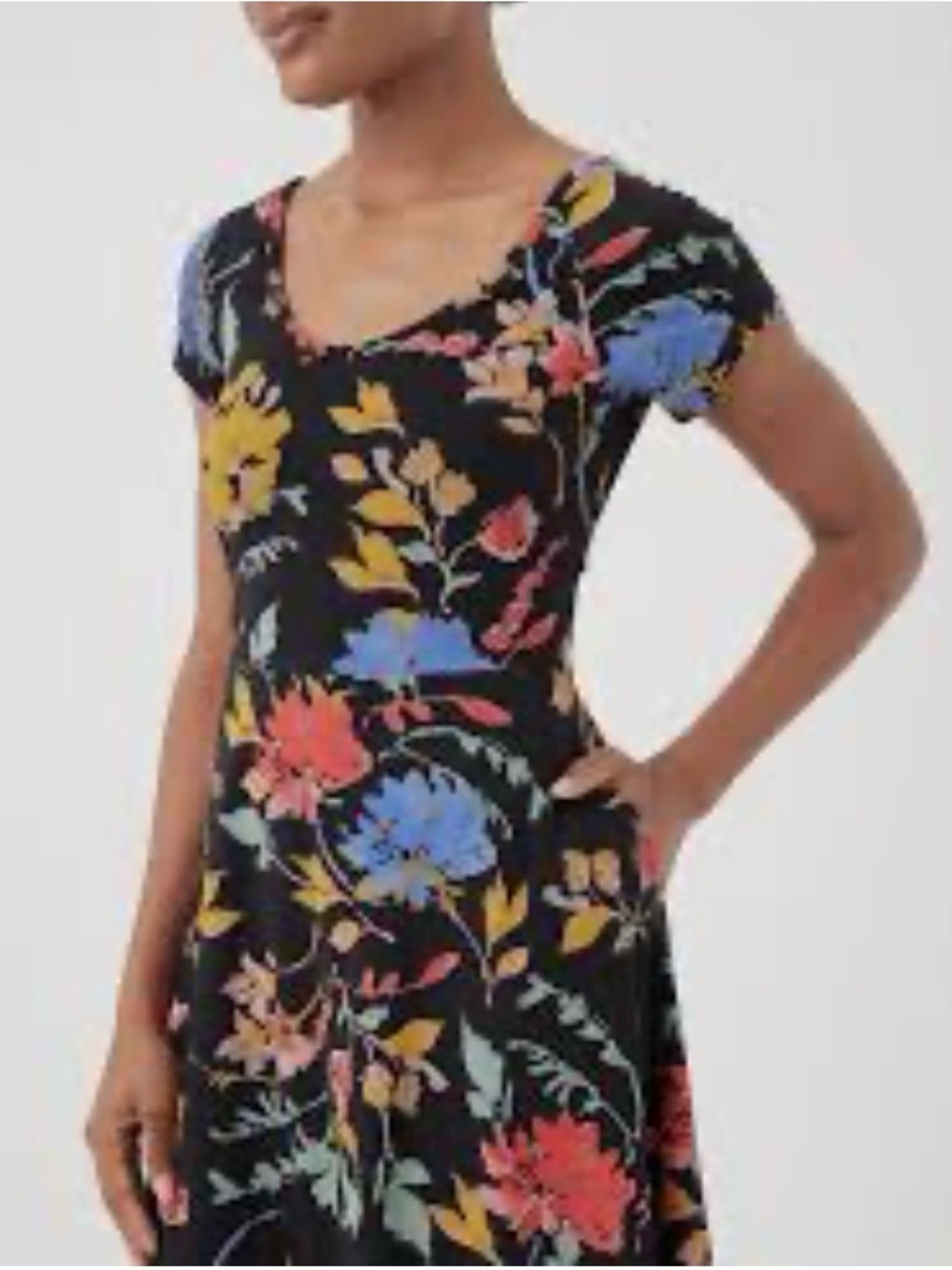 Pact Fit & Flare Crossback Maxi Dress - Black Floral - Picture 3 of 6